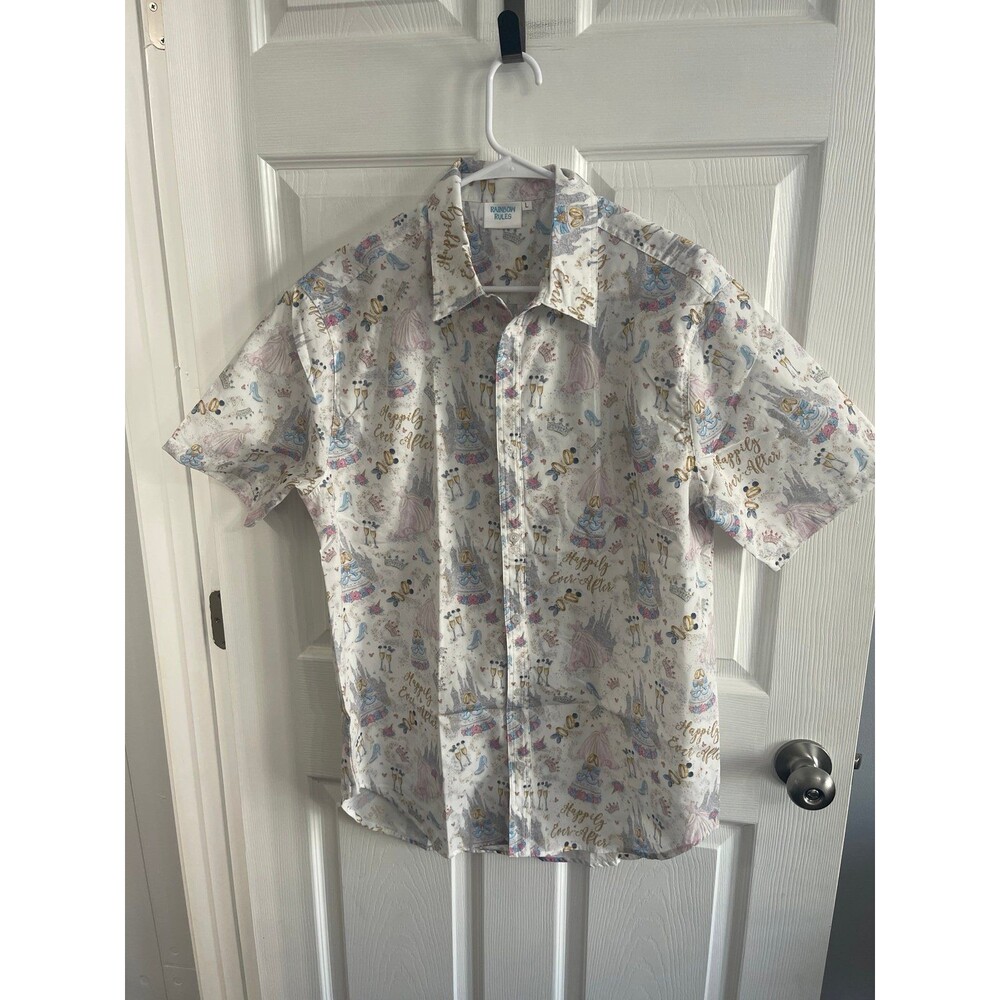 Happily Ever After Men’s Button Up Shirt Size L New Without Tags